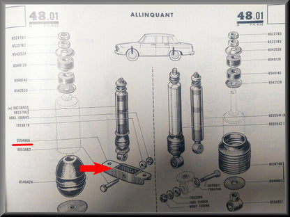 Bevestiging schokbreker – Renault 8 - Renault 10 – OEM 0555496600
