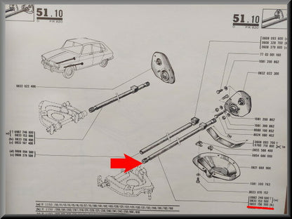 Barre de torsion avant gauche 17,40 mm – Renault 16 – OEM 0833153600 (occasion) – Used