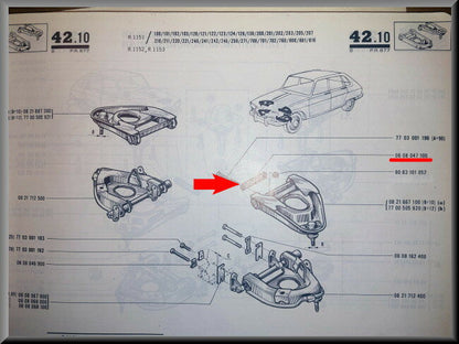 Plaque d'écartement bras supérieur – Renault 16 – OEM 0608047100