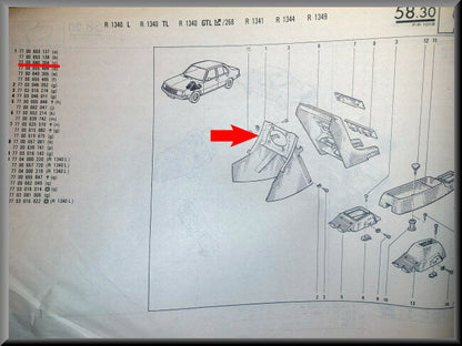 Console – Renault 18 – OEM 7700640304 – NOS