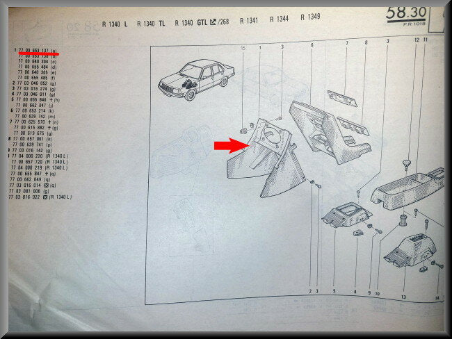 Console – Renault 18 – OEM 7700653137 – NOS