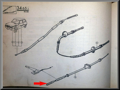 Handremkabel  – Renault 6 – OEM 7701348270 – NOS