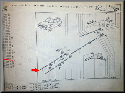 Handremkabel  – Renault 5 – OEM 7700539992 – NOS