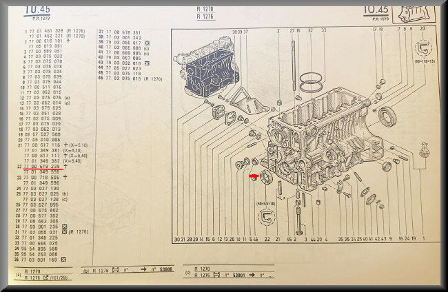 Joint spi d'arbre à cames (35x47x7 mm) – Renault 20 - Renault 18 - Renault divers – OEM 7700619239 – NOS