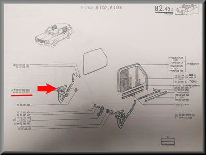 Ruithefmechaniek achter rechts – Renault 12 – OEM 7700610071