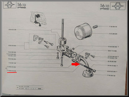 Geleide pen oliepomp veer – Renault 16 – OEM 0608315100