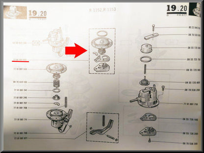 Revisieset benzinepomp – Renault 16 – OEM 7701001970
