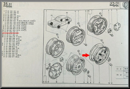 Jante – Renault 20 - Renault 30 – OEM 7701460234 – NOS