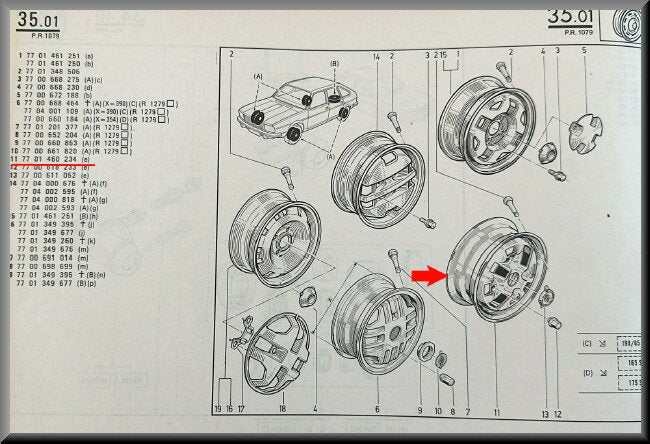 Jante – Renault 20 - Renault 30 – OEM 7701460234 – Occasion