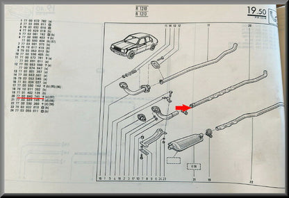 Exhaust pipe – Renault 14 – OEM 7700640745 – NOS