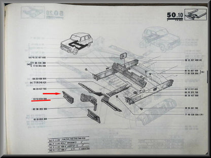 Tôle de protection avant droit – Renault 4 - Renault 6 – OEM 0353854400