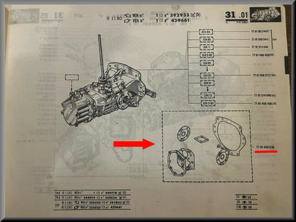 Pakkingset versnellingsbak – Renault 4 - Renault 6 – OEM 7701450576