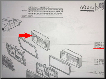 Cache de protection feu arrière droit SEIMA – Renault 12 – OEM 7700640773 – NOS