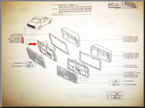 Achterlicht unit links – Renault 12 – OEM 7701019328