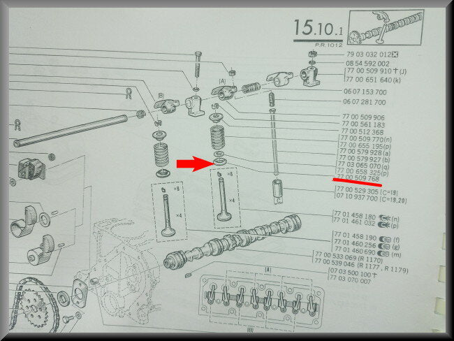 Coupelle de soupape – Renault 12 – Tous moteurs 810 – Réf. OEM 7700509768