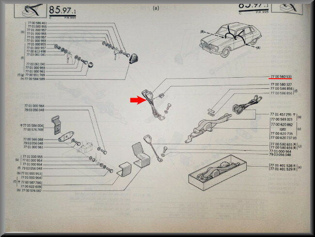 Kit de fixation de ceinture de sécurité – Renault 16 – OEM 7700560933