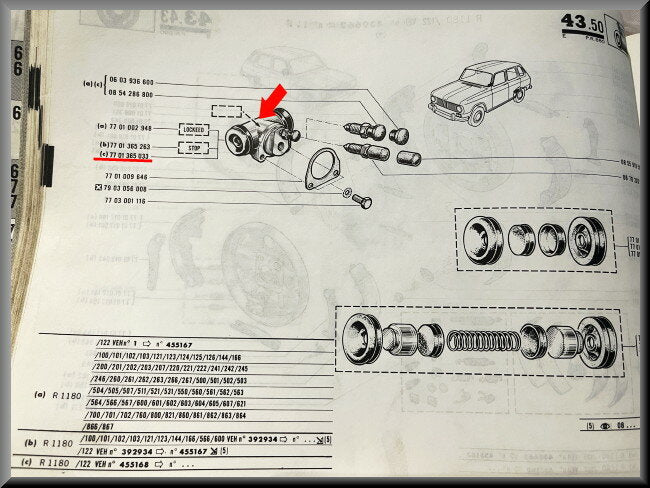 Wielrem cilinder – Renault 6 – OEM 7701365033