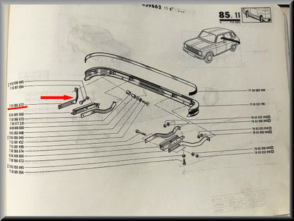 Support de pare-chocs arrière droit – Renault 6 – OEM 7700566672 – NOS