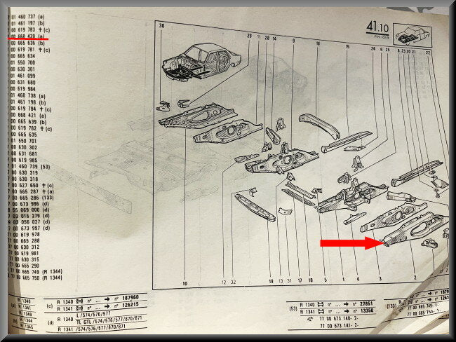 Balk voorzijde links  – Renault 18 – OEM 7700668420 – NOS
