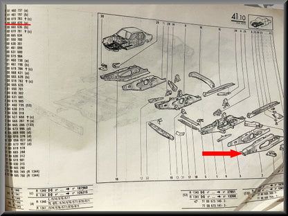 Balk voorzijde links  – Renault 18 – OEM 7700668420 – NOS
