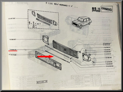 Sierlijst voorzijde  – Renault 6 – OEM 7700568325 – NOS