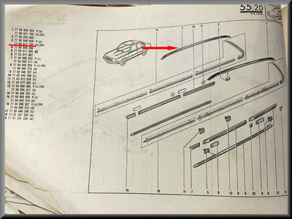 Baguette de pavillon droite – Renault 18 – OEM 7700671783 – NOS
