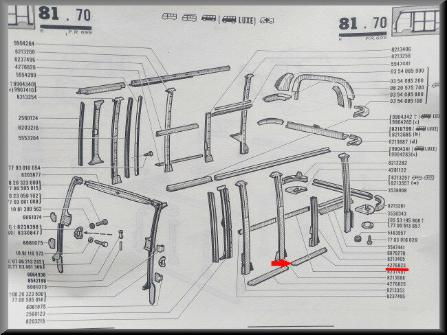 Versteviging  – Renault Estafette – OEM 0427682300 – NOS