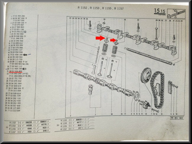 Cale de soupape (2 pièces) – Renault 16 – OEM 0855506400