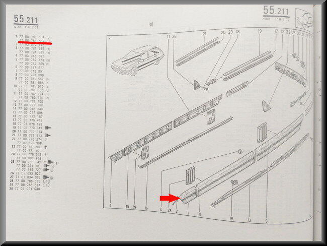 Sierstuk links  – Renault 21 – OEM 7700781557 – NOS