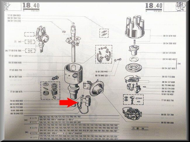 Condensator – Renault 12 – Renault 16 - Renault diverse - OEM 0853712500