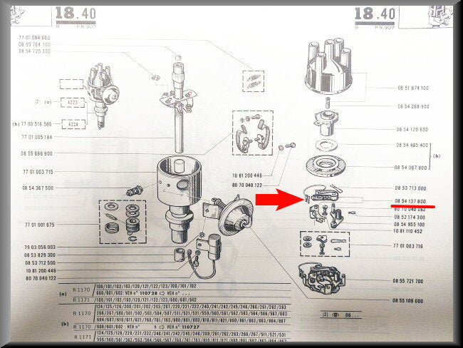 Vis platinées Ducellier – Renault 12 – Renault 16 – Renault 18 - OEM 0854137800