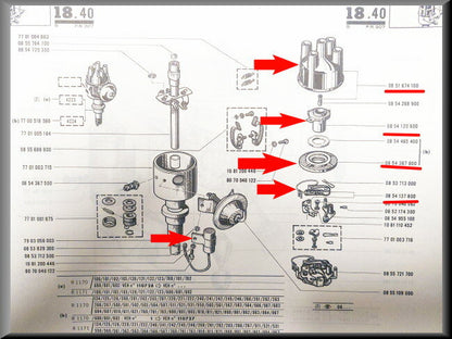 Verdeelkap Rotor Contactpunten Condensator Afdekplaatje Ducellier ontsteking – Renault 12 – OEM 0854120600 / 0851874100 / 0854137800 / 0853712500 / 085436