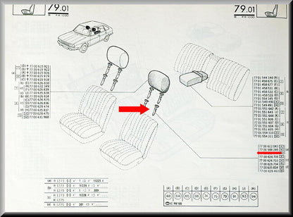 Guidage appui-tête – Renault 20 - Renault 30 – OEM 7700588249 – NOS