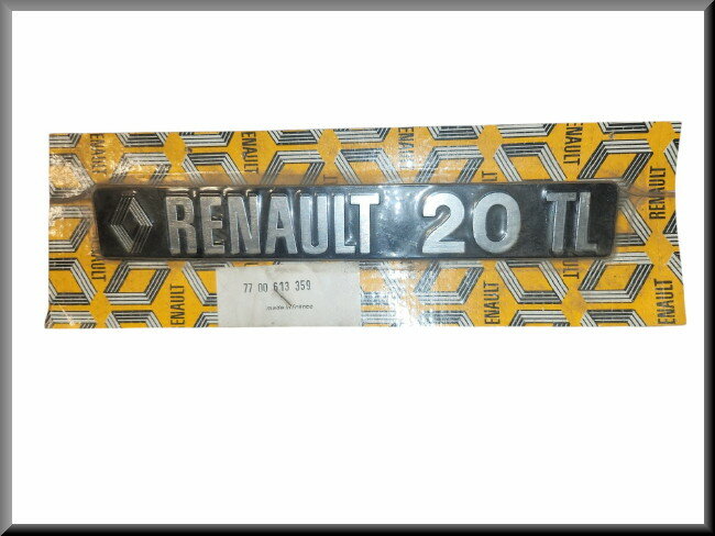 R20:  Embleem "Renault 20 TL" (New Old Stock).