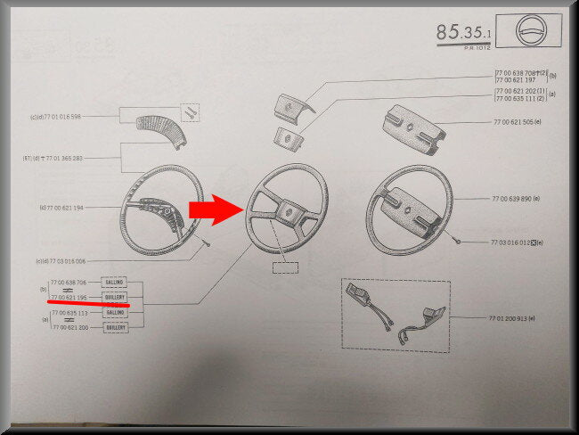 Stuurwiel – Renault 12 – OEM 7700621195
