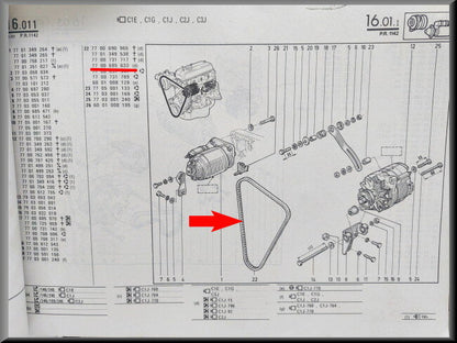 Courroie trapézoïdale – Renault 5 - Renault 9 - Renault 11 - Renault Express – OEM 7700685633