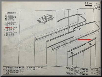 Sierstrip achterdeur links – Renault 18 – OEM 7704000056 – NOS