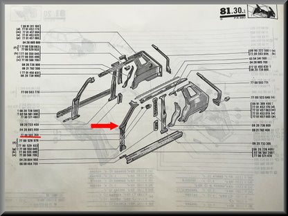 Part A Style left – Renault 6 – OEM 7700503769 – NOS