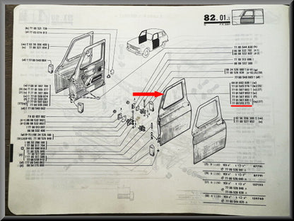 Portier voorzijde links  – Renault 6 – OEM 7700555273 – NOS