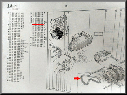 Courroie trapézoïdale – Renault 5 Diesel - Renault 9 -Renault 11 - Renault 25 – OEM 7700717899 – NOS