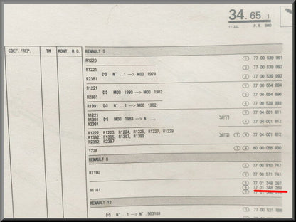 Câble de frein à main droit – Renault 4 - Renault 6 – OEM 7701348269 – NOS