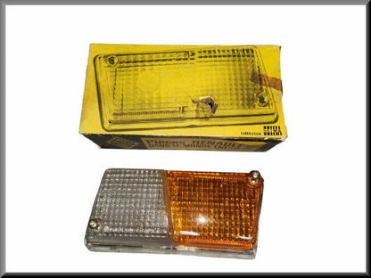 Verre de clignotant gauche (Seima) – Renault 6 – OEM 7701003150 / 7701349007 – NOS