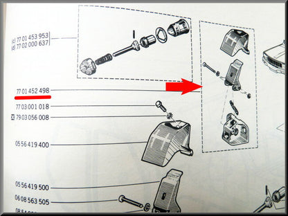 Achterklep slotvanger  – Renault 12 Break – OEM 7701452498B – NOS