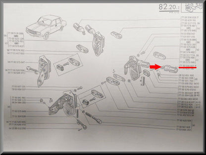 Poignée de porte gauche – Renault 12 – OEM 7700506827