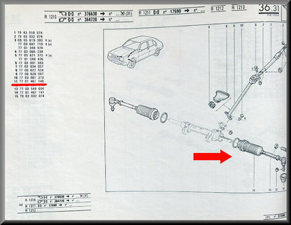 Kit tringlerie de direction étendue – Renault 14 – OEM 7701461140 – NOS