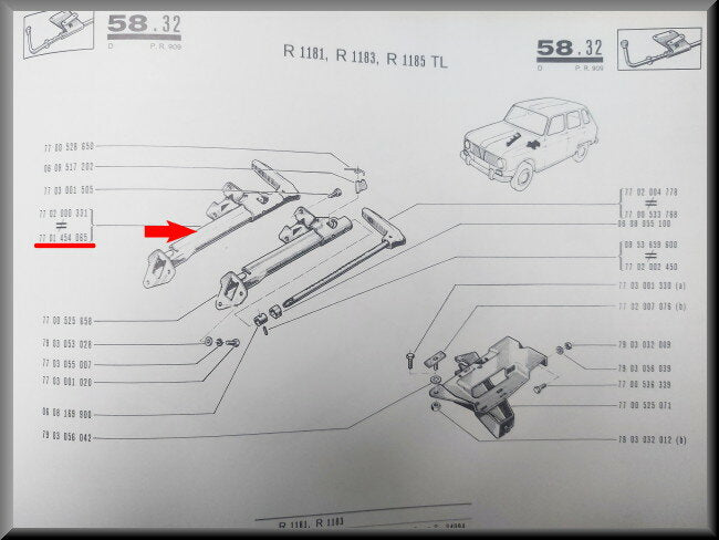 Handbrake – Renault 6 – Renault Rodeo – OEM 7701454065 – NOS