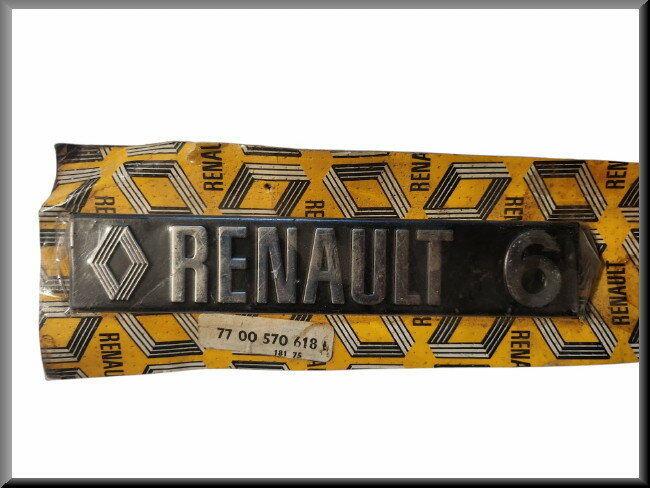 Emblem (Metal) – Renault 6 – OEM 7700570618 / 7700560618 – NOS