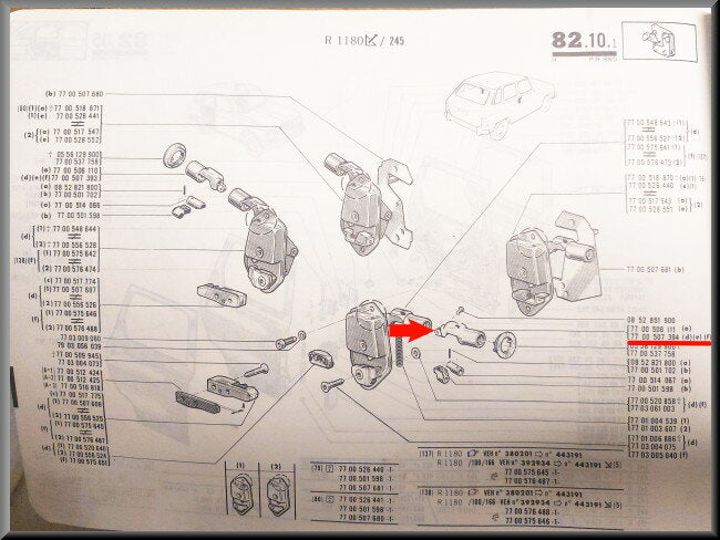 Drukknop voorportier rechts 21,5 mm  – Renault 5 - Renault 6 – OEM 7700507394 – NOS