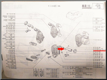 Drukknop voorportier rechts 21,5 mm  – Renault 5 - Renault 6 – OEM 7700507394 – NOS