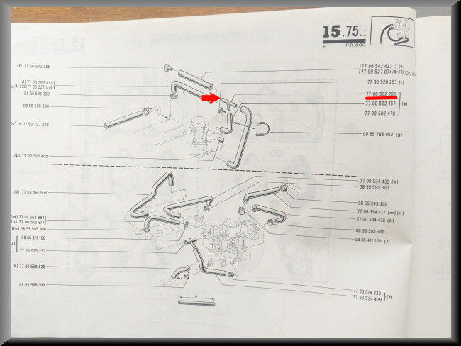 Y stuk carterventilatie systeem  – Renault 4 - Renault 6 – OEM 7700502263 – NOS